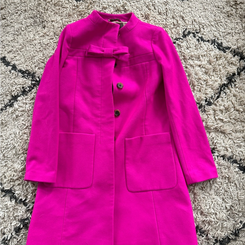 J. Crew Vibrant Pink Trench Coat